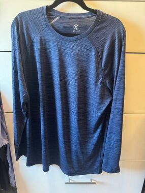 Champion Blue Heathered Long Sleeve Performance Top